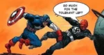 Captain America punching a nazi villain