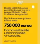 VMP. Kesällä 2023 Kokoomus pahoitti mielensä, kun se ei päässyt Helsinki Priden viralliseksi kumppaniksi. Nyt Kokoomuksen johtama hallitus antaa 750 000 euroa homovastaisille uskonnollisille yhteisöille. @RANTTANTAN