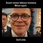 Suomi menee lakkoon torstaina. Minun syyni. Kuva virnistävästä Petteri Orvosta. Sorit siitä.