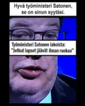 Hyvä työministeri Satonen, se on sinun syytäsi. Työministeri Satonen lakoista: "Jotkut lapset jäävät ilman ruokaa"